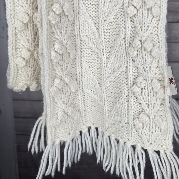 Carraig Donn 100% Merino Wool Scarf Made in Ireland Chunky Knit - Picture 4 of 7